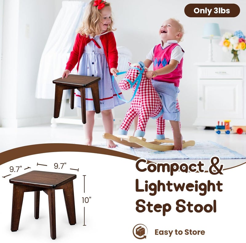 StrongTek Bamboo Small Step Stool, Durable and Stylish Wooden Step for Adults and Kids, Perfect for Kitchen, Bathroom, Bedroom, or Living Room, Non-Slip, Compact, Portable, Easy to Store (Chocolate) - Image 2
